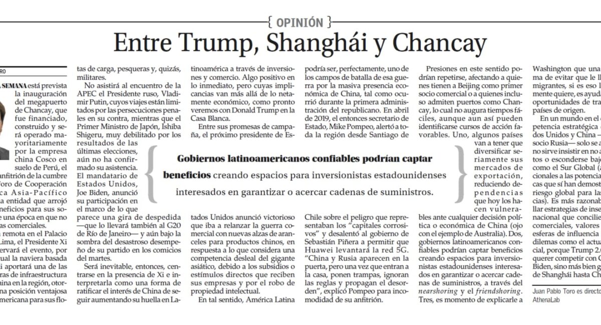 COLUMNA | Entre Trump, Shangái y Chancay